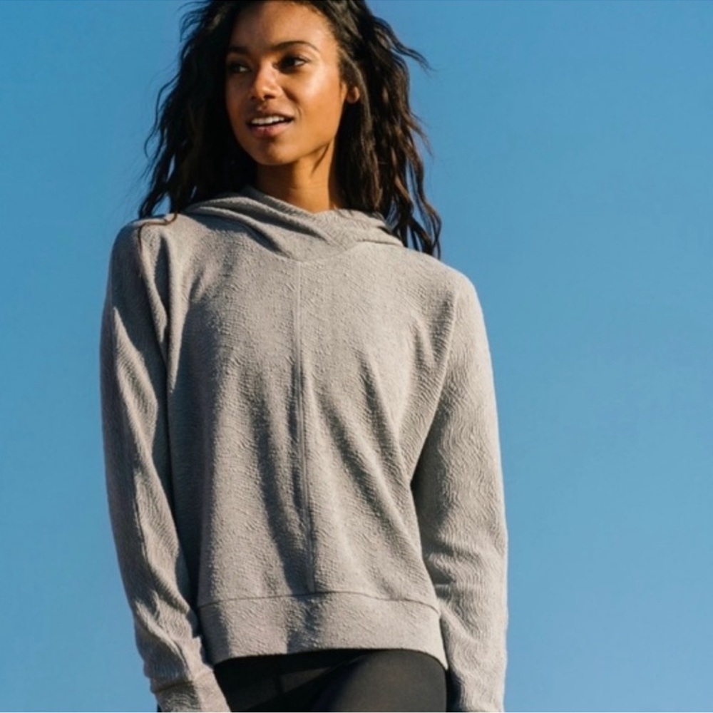 Zyia Textured Grey Hooded sweatshirt XXL